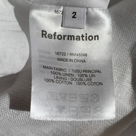 ☀️REFORMATION Amethyst linen midi dress with slit & ruffles - Picture 14 of 14